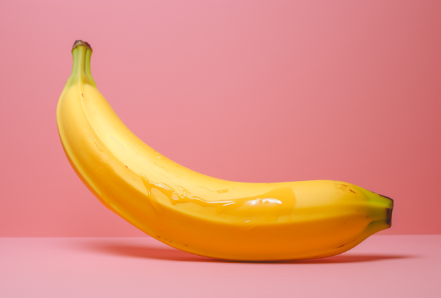 Ripe Banana on Pastel Pink