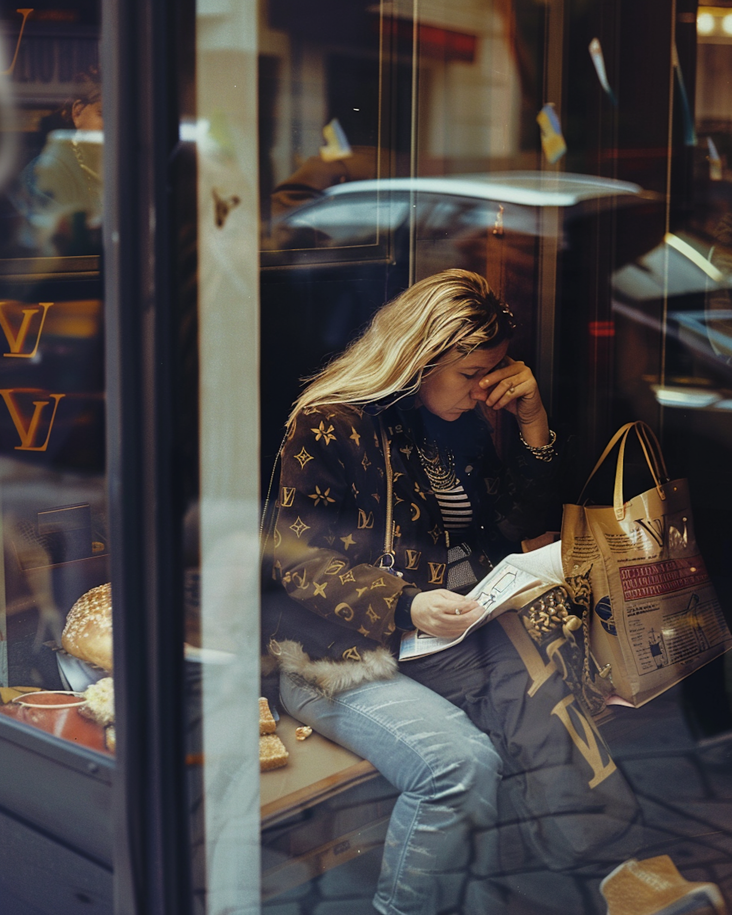 Contemplative Woman in a Cafe