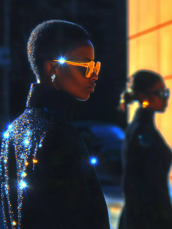 Stylish Duo with Orange Sunglasses