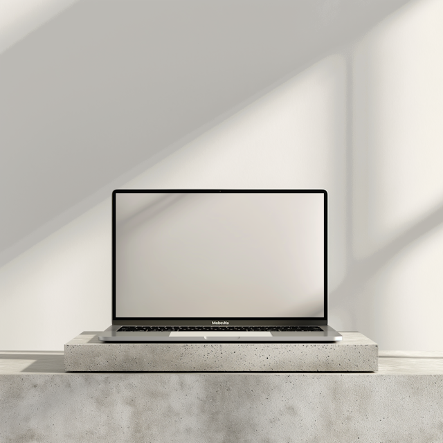 Modern Laptop in Minimalistic Setting