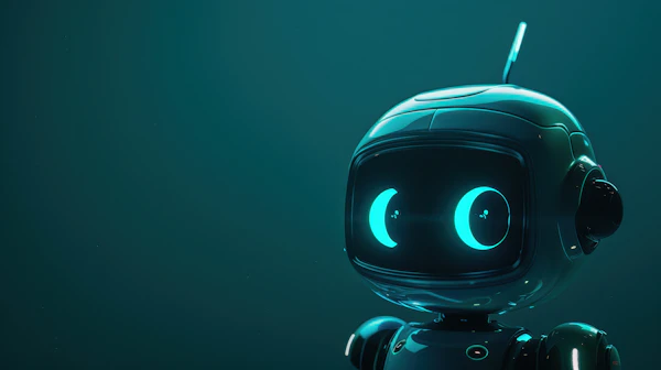 Futuristic Robot with Glowing Eyes