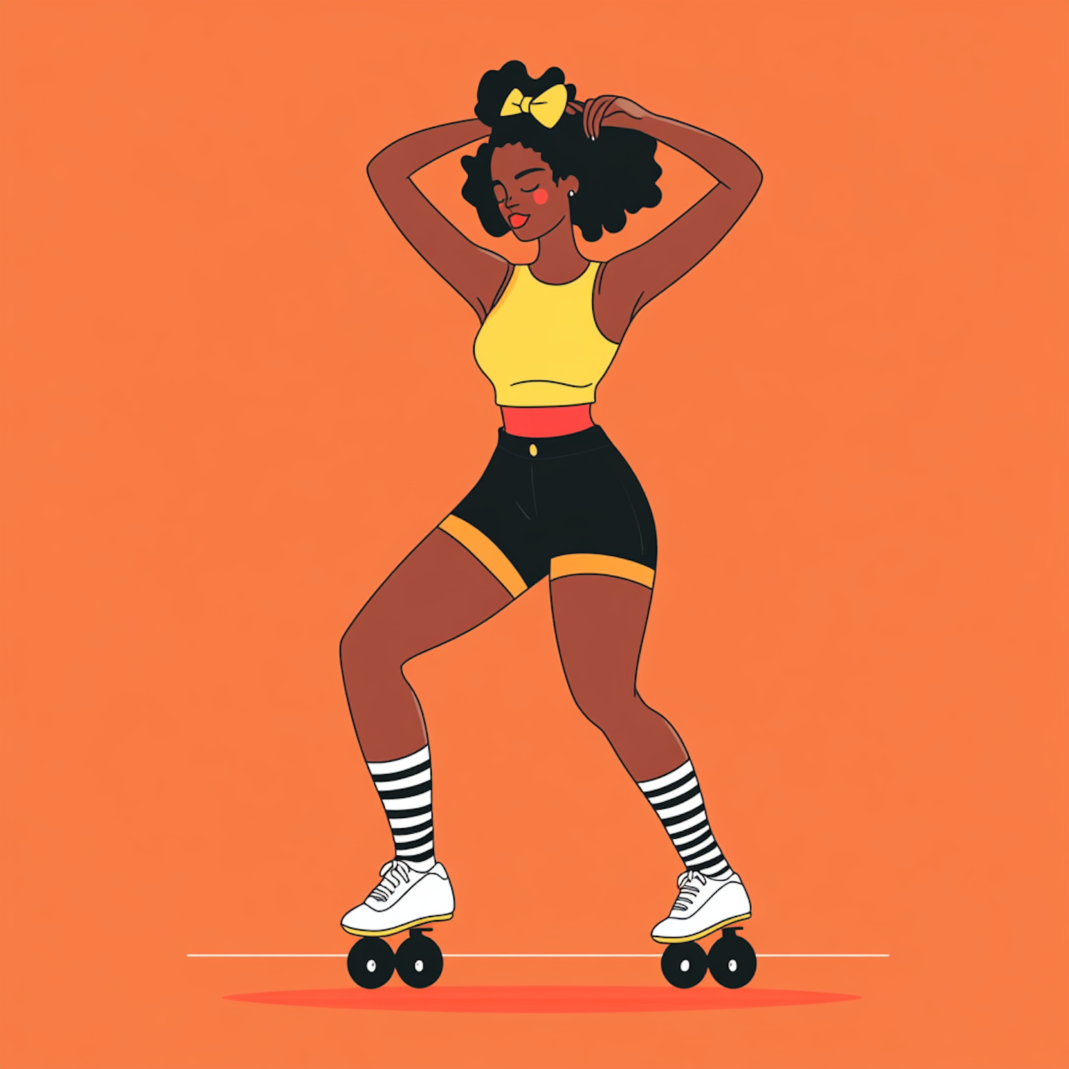 Roller-Skating Woman in Vibrant Attire