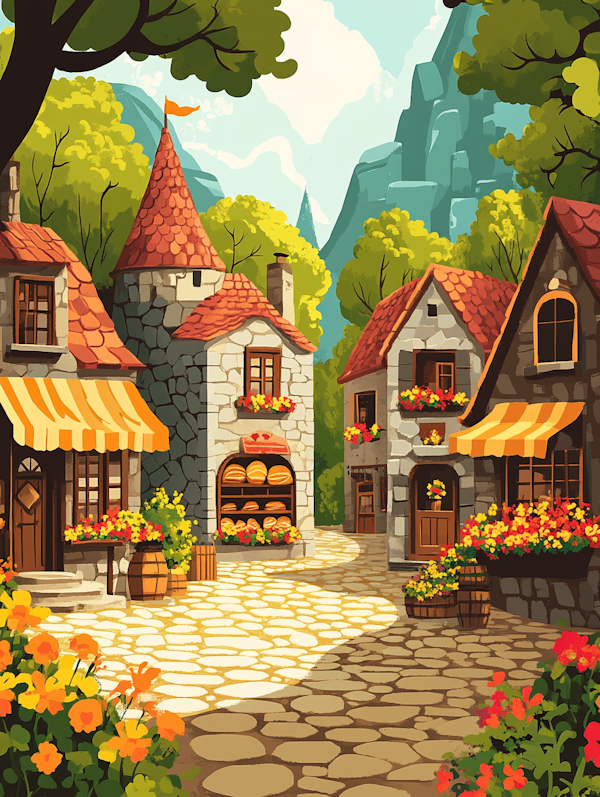 Charming Village Scene