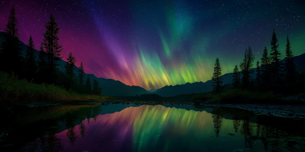 Aurora Over Tranquil Lake