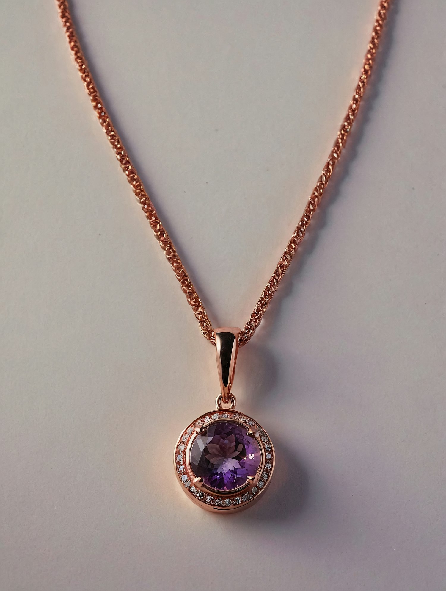 Rose Gold Amethyst Necklace