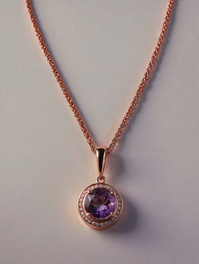 Rose Gold Amethyst Necklace