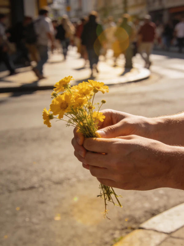 Hands Holding Flowers