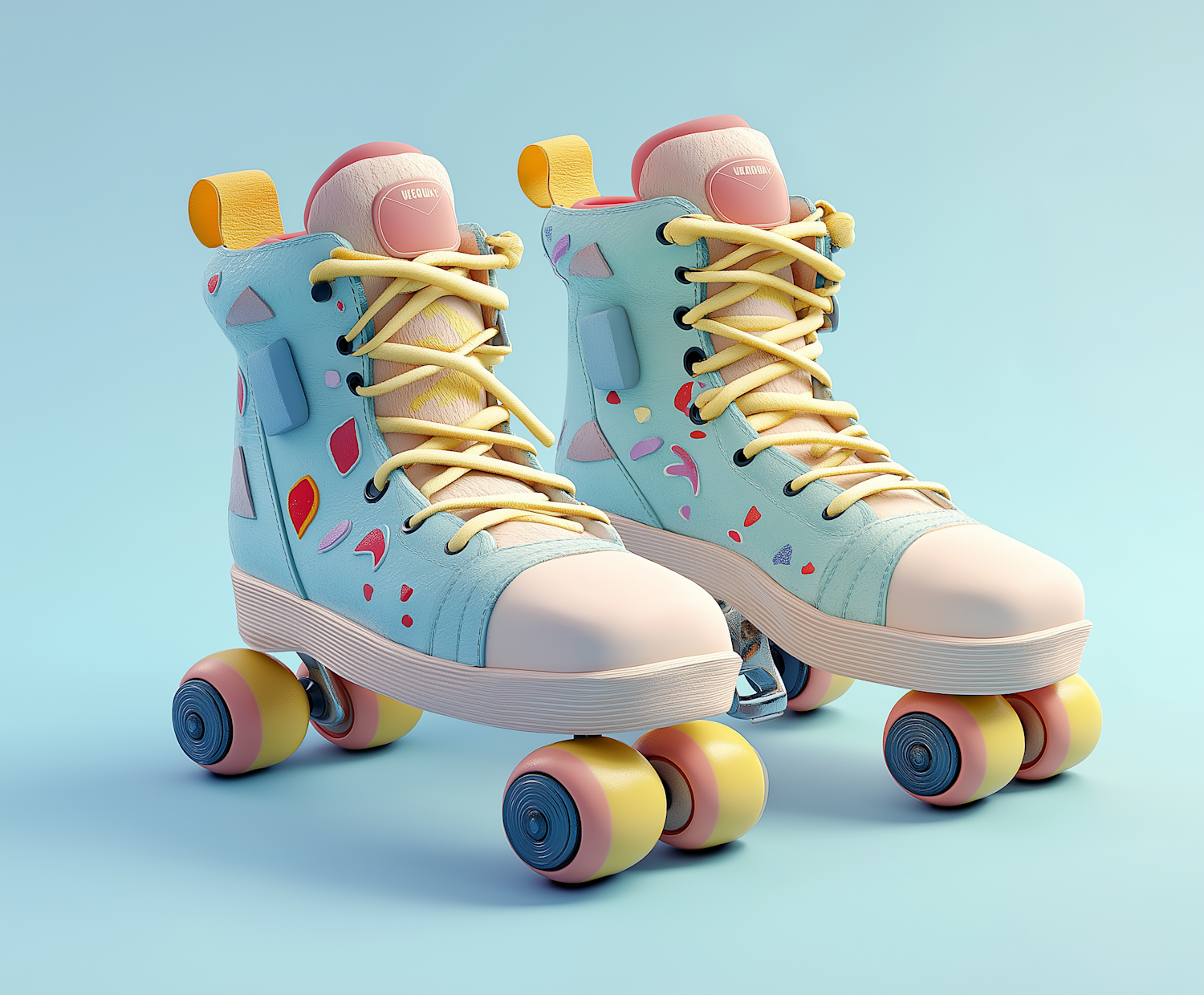 Colorful High-Top Roller Skates