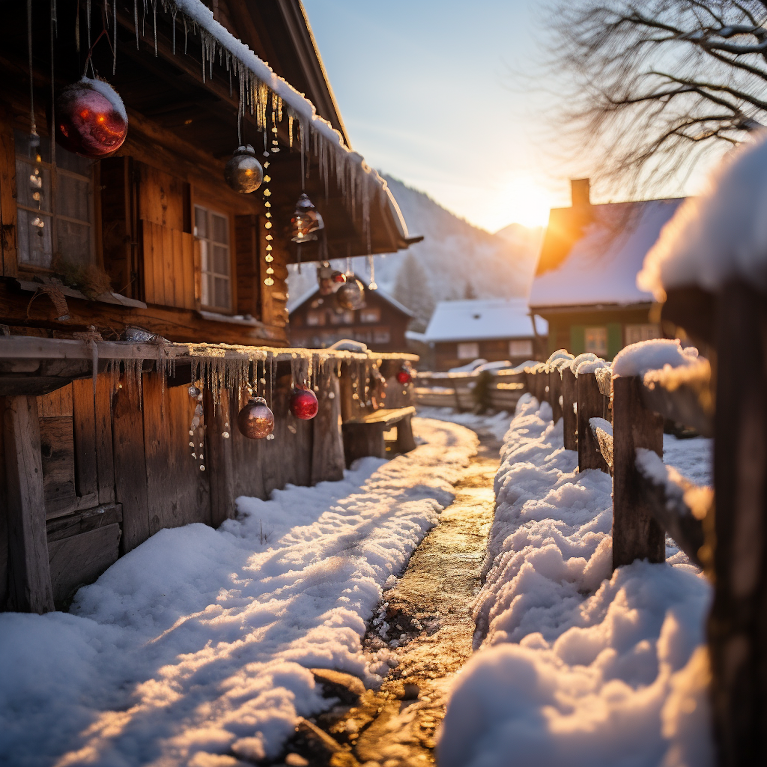 Golden Hour Christmas Path