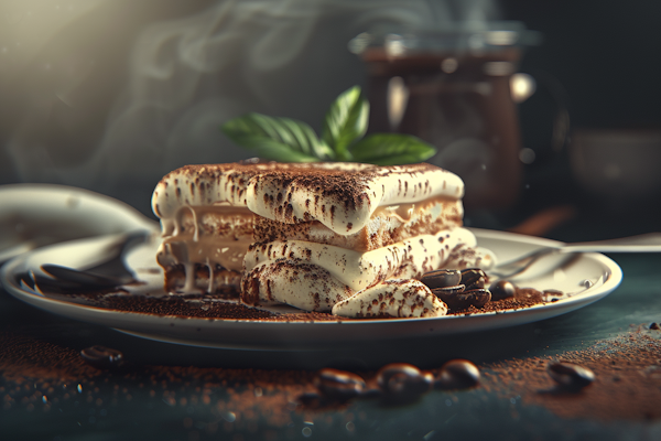 Elegant Tiramisu Dessert Plate