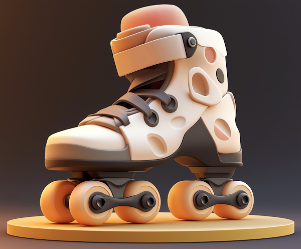 Modern Roller Skate on Amber Platform