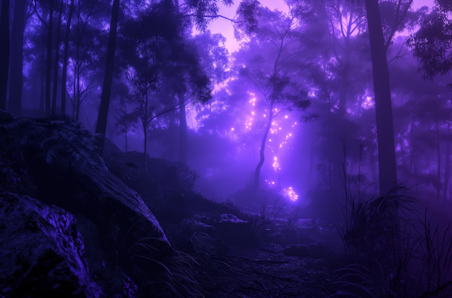 Mystical Forest in Purple Hues