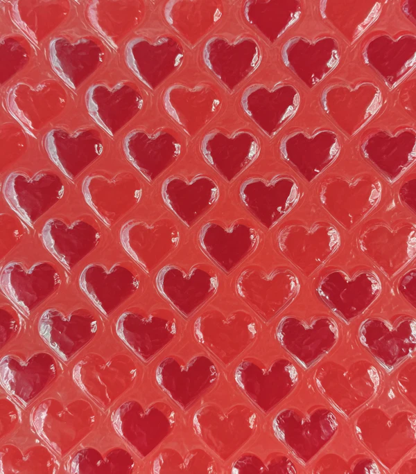 Embossed Red Hearts