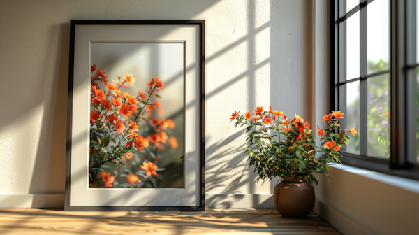 Tranquil Indoor Scene with Flowers