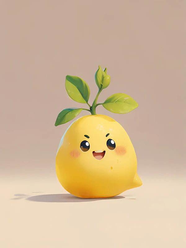 Cheerful Lemon Character