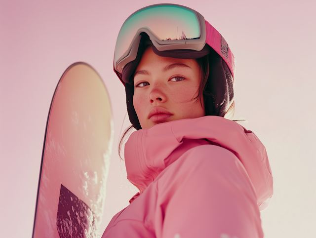 Young Woman with Snowboard