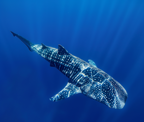 Majestic Whale Shark in the Deep Blue