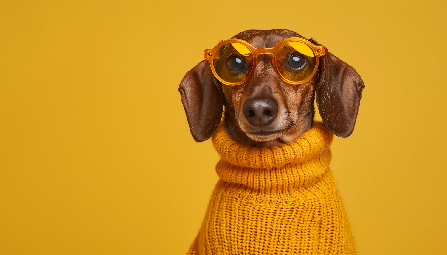 Whimsical Dachshund in Yellow