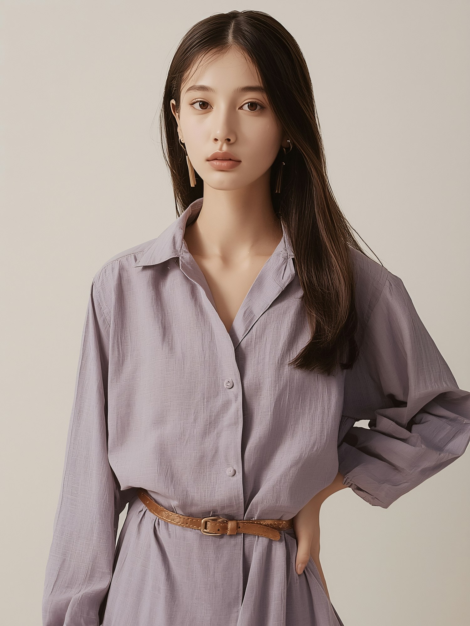 Woman in Lavender Dress