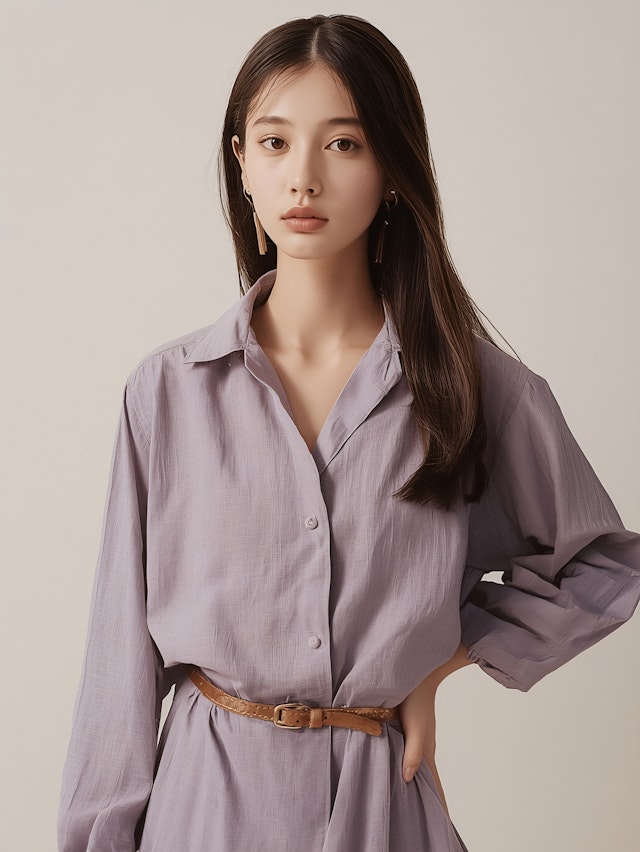 Woman in Lavender Dress