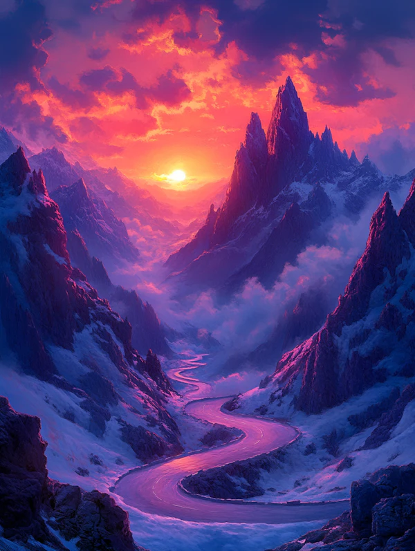 Fantasy Mountain River