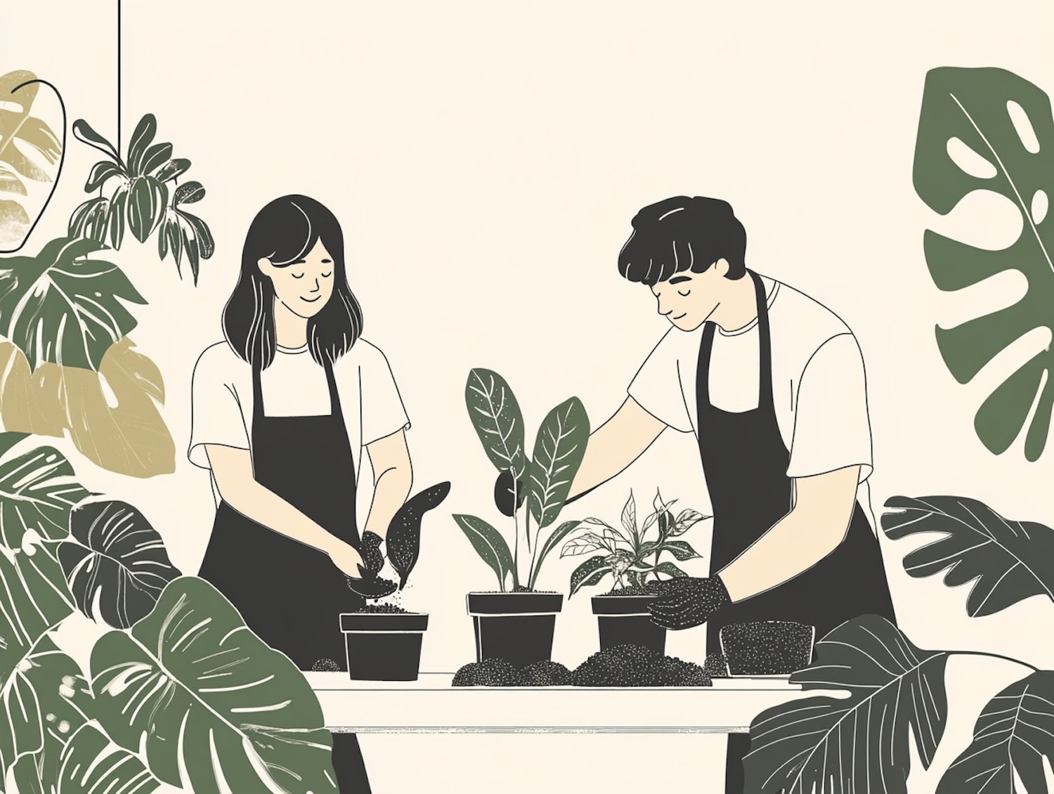 Houseplant Gardening Illustration