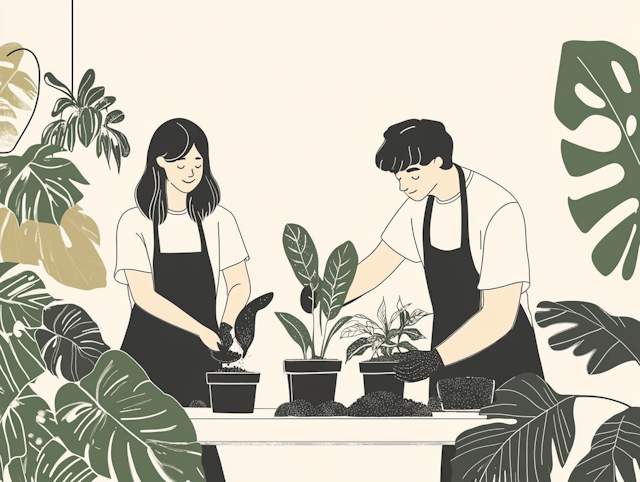 Houseplant Gardening Illustration