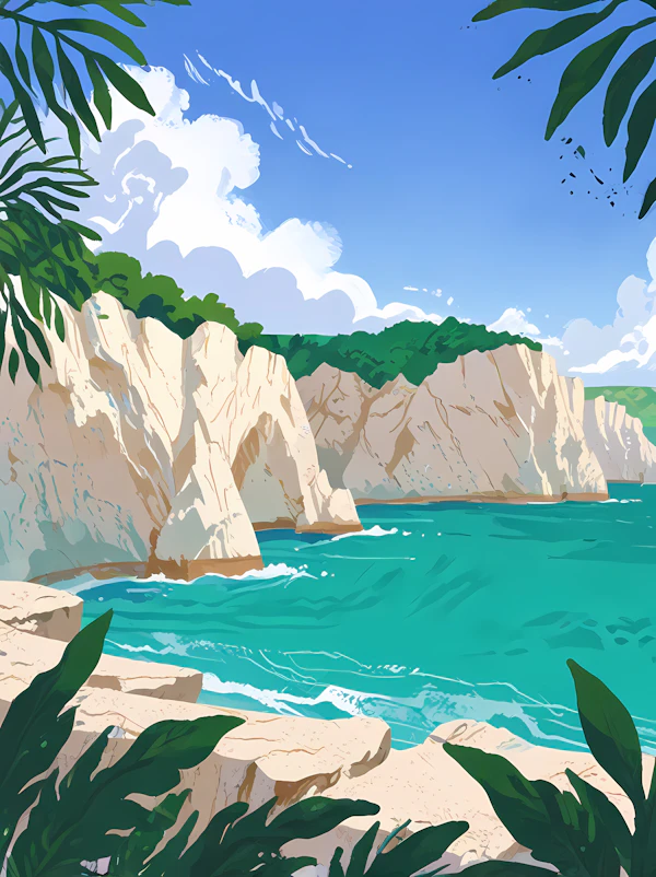 Coastal Cliff Illustration