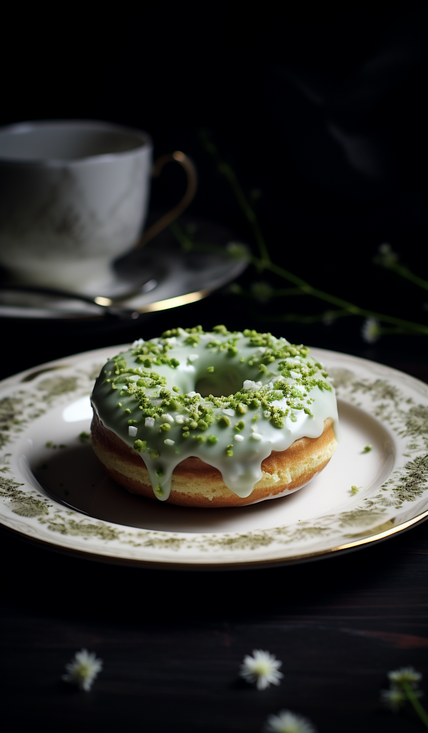 Vintage Green Glazed Doughnut