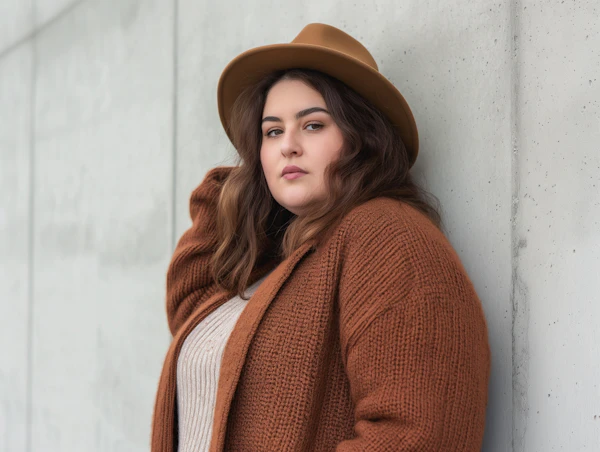 Serene Woman in Autumnal Attire