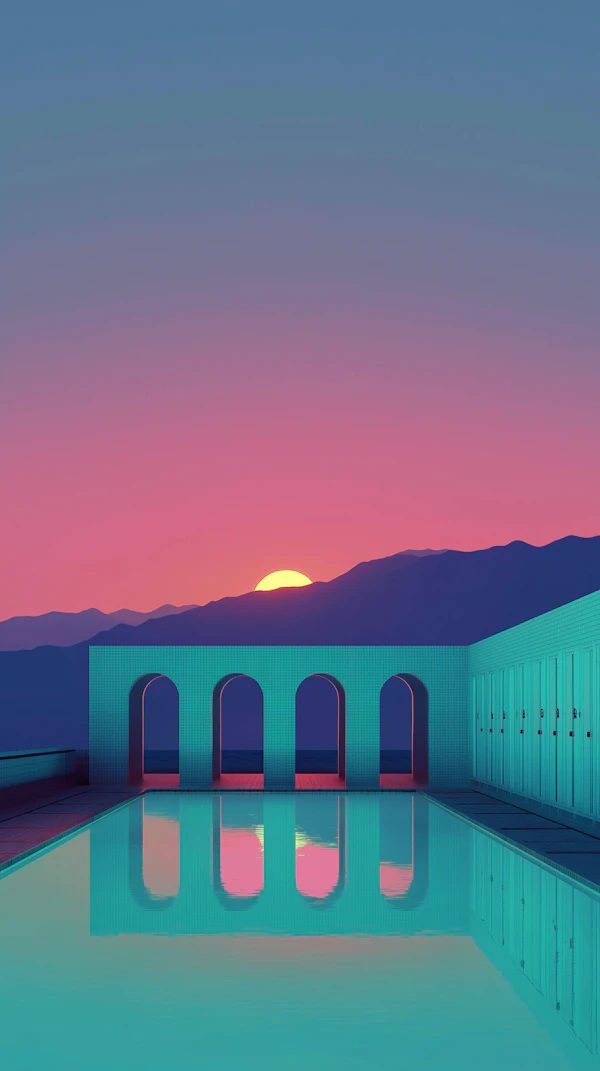 Sunset Reflection Scene
