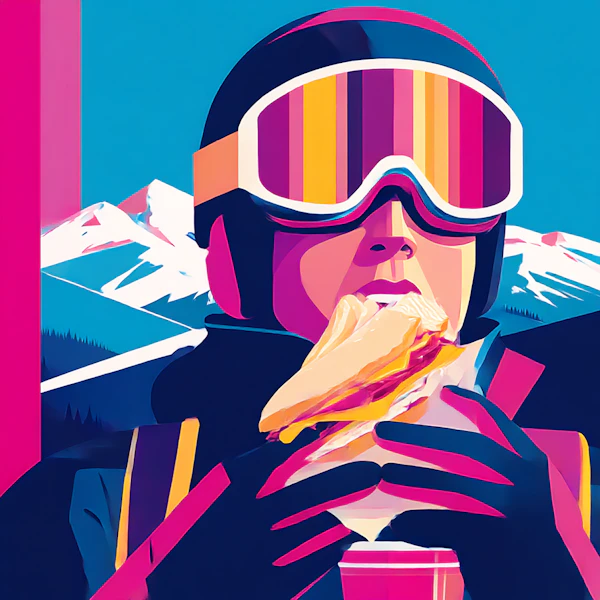 Skiing Snack Break