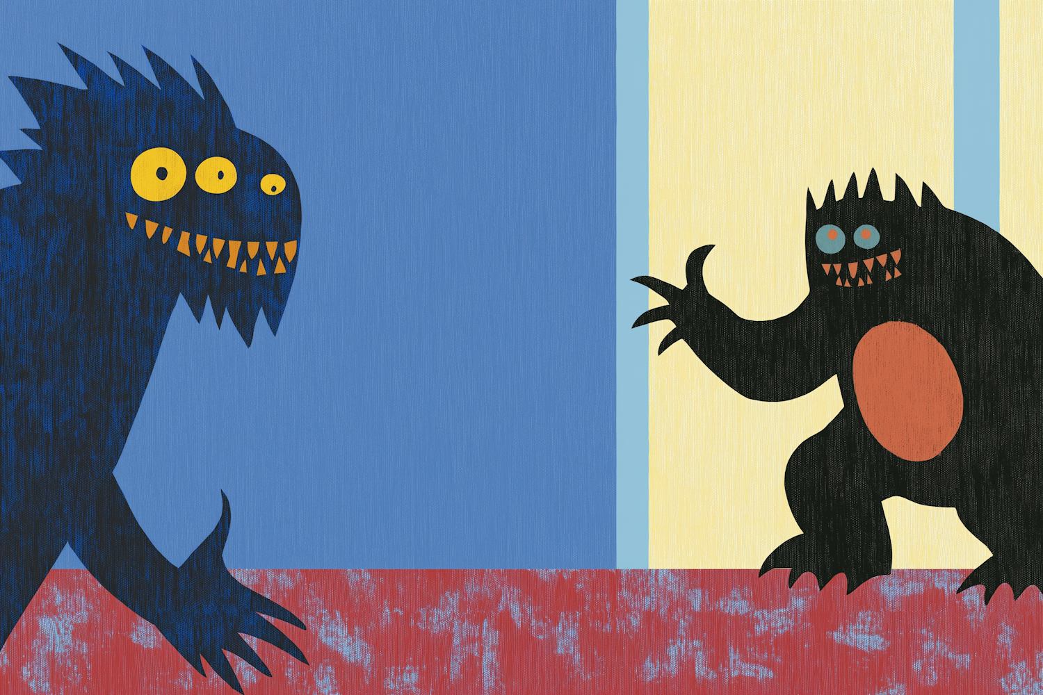 Cartoonish Monsters Face-Off