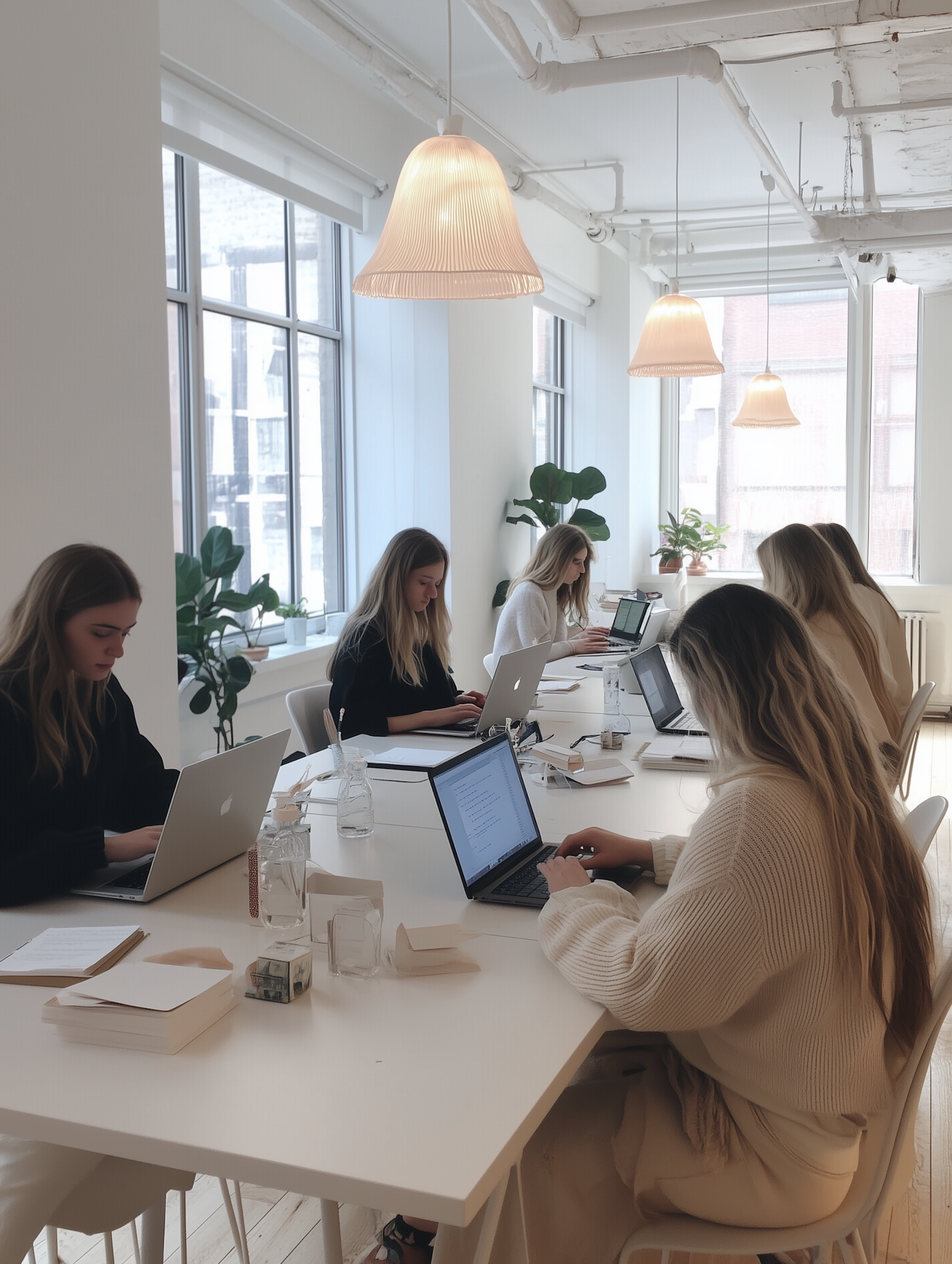 Women Working in Modern Office