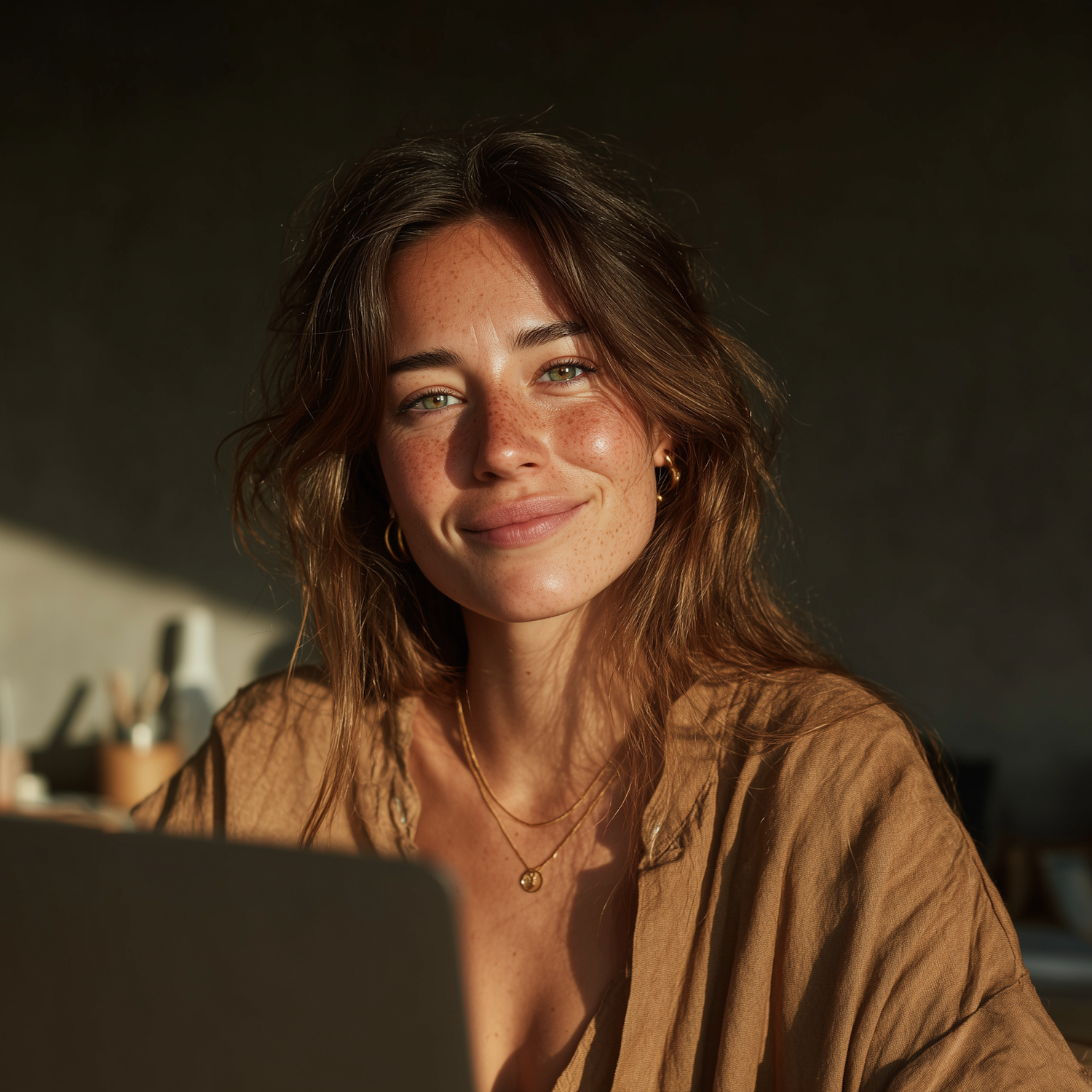 Smiling Woman Indoors