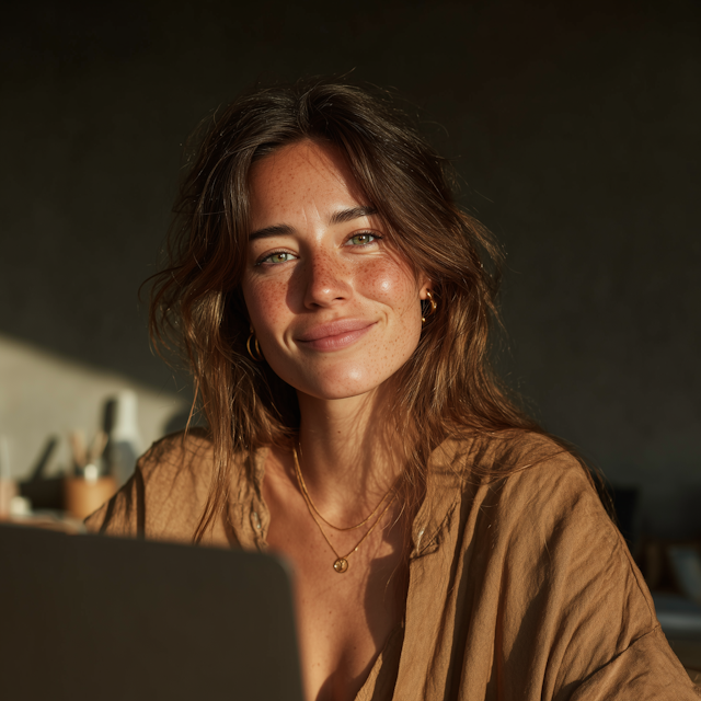 Smiling Woman Indoors