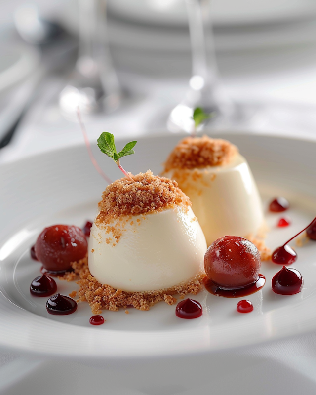 Elegant Panna Cotta Dessert Presentation