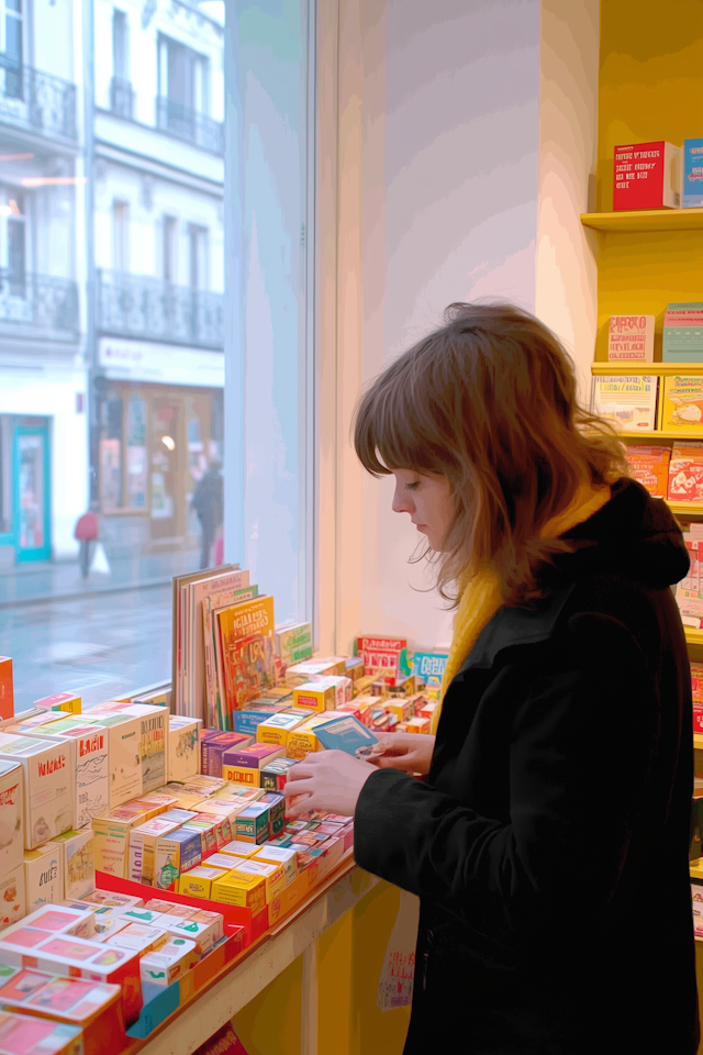 Woman Shopping by Window Display