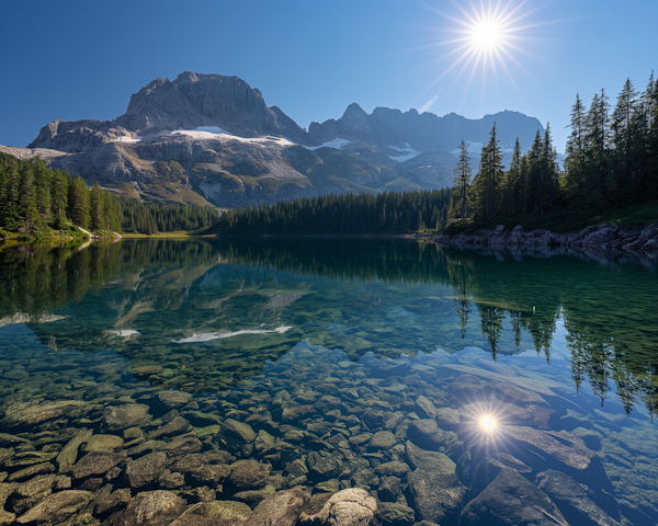 Serene Mountain Landscape with Lake Reflection