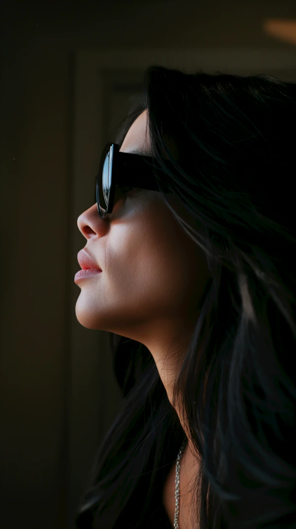 Contemplative Woman in Sunglasses