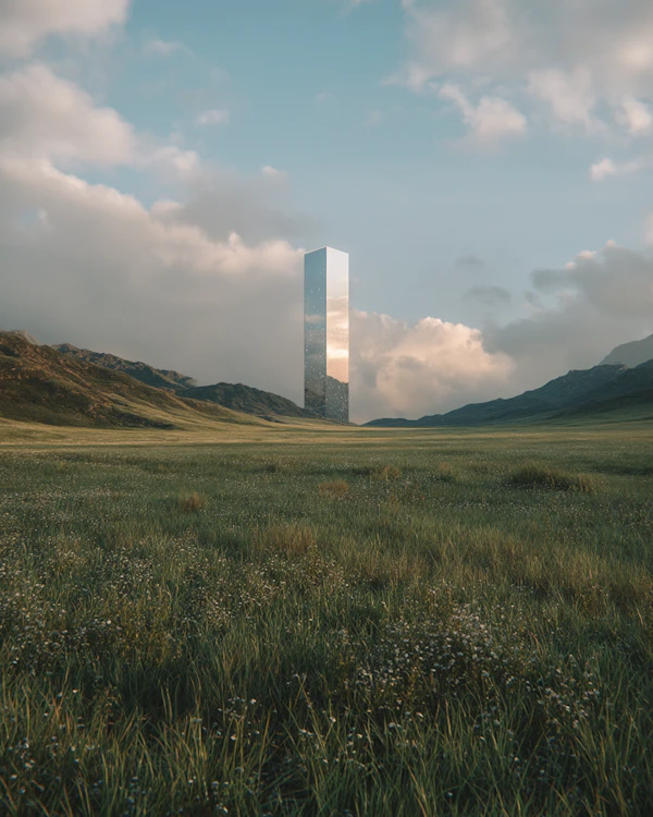 Reflective Monolith Scene