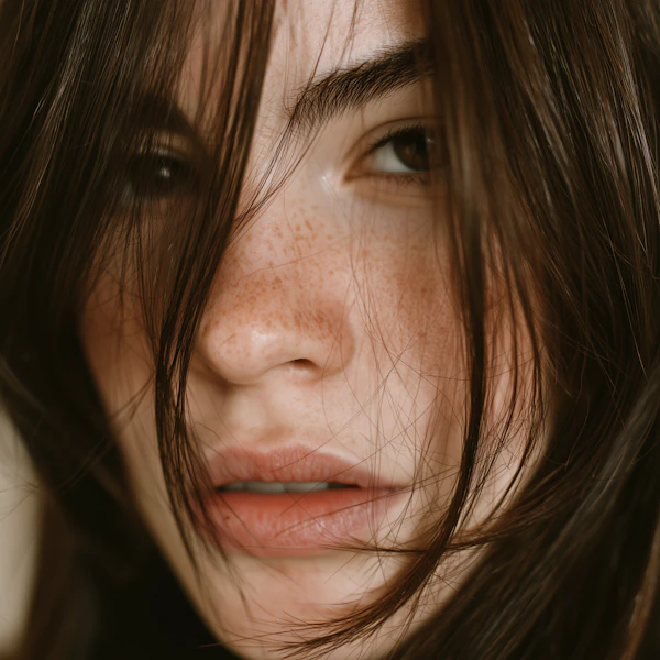Freckled Portrait Close-Up