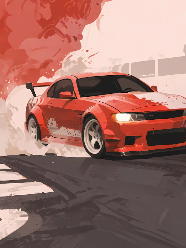 Red Sports Car Drift