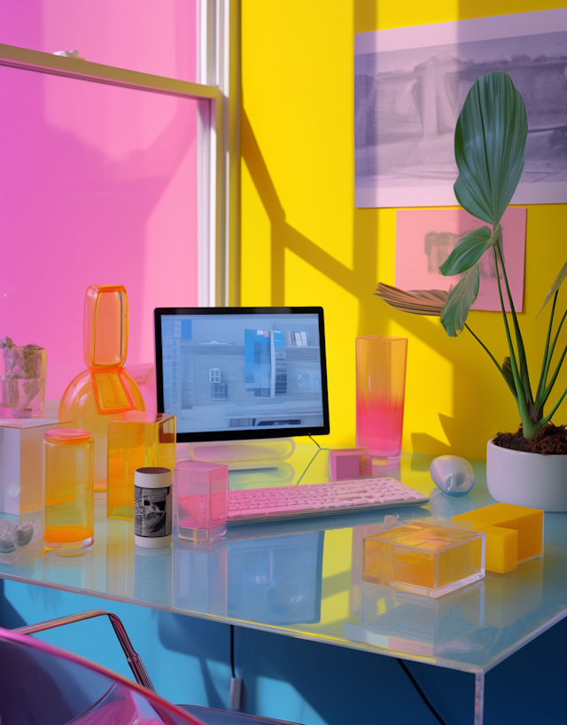 Luminous Modernity: A Playful Translucent Workspace