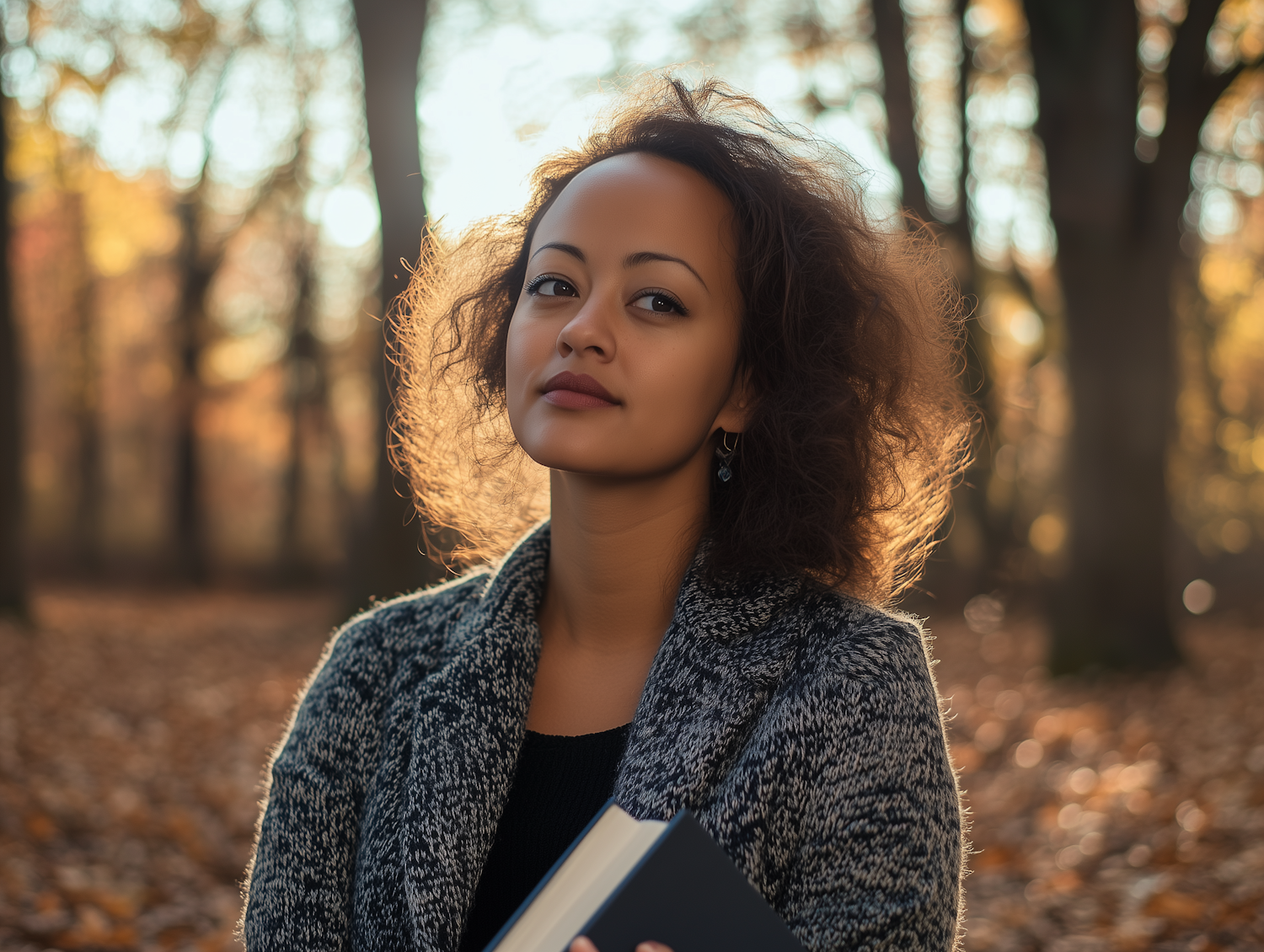 Woman in Autumn Forest