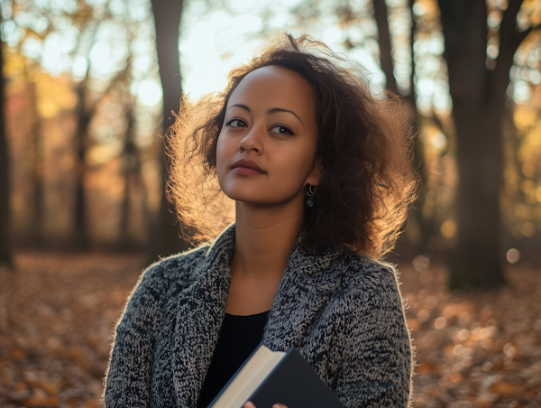 Woman in Autumn Forest