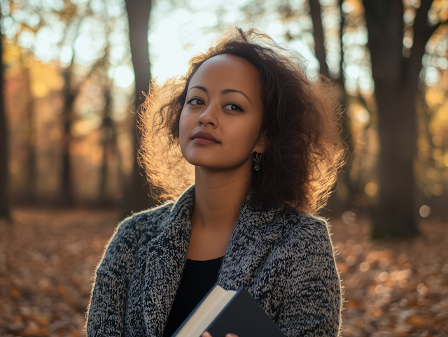 Woman in Autumn Forest