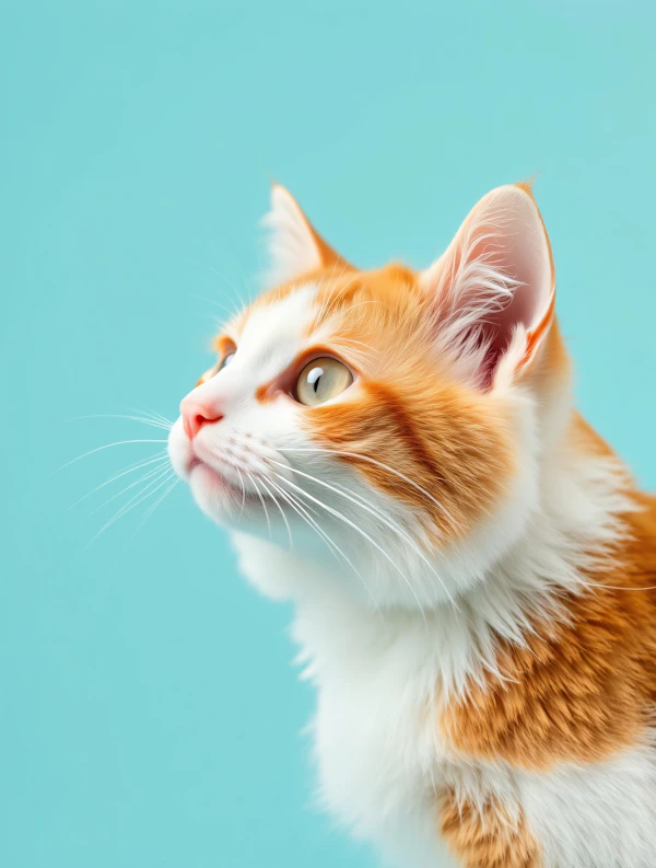 Orange White Cat Close-Up