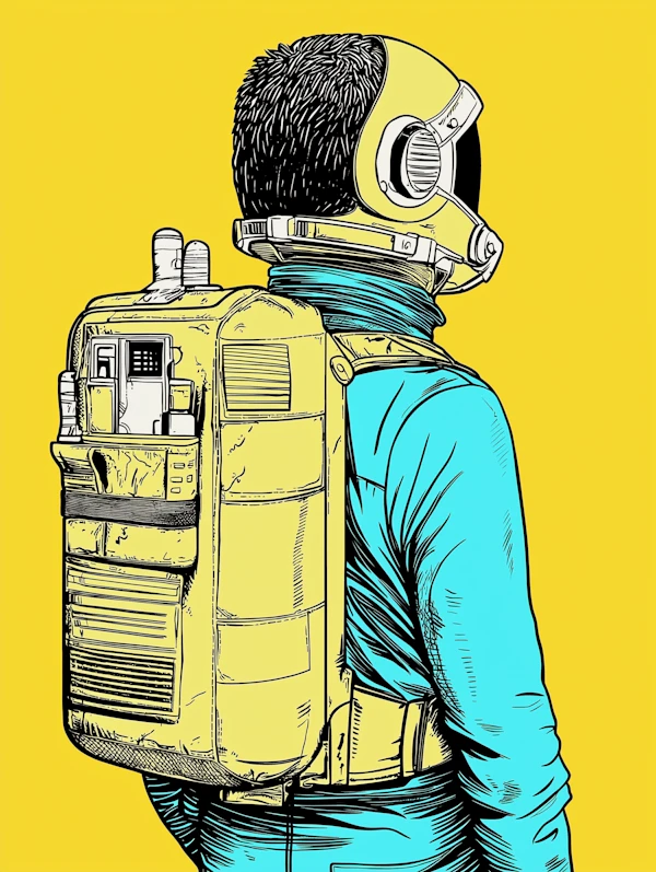 Futuristic Space Suit Illustration