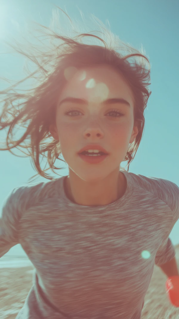 Freckled Woman Outdoors